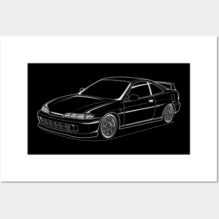 Jdm integra white line Posters and Art